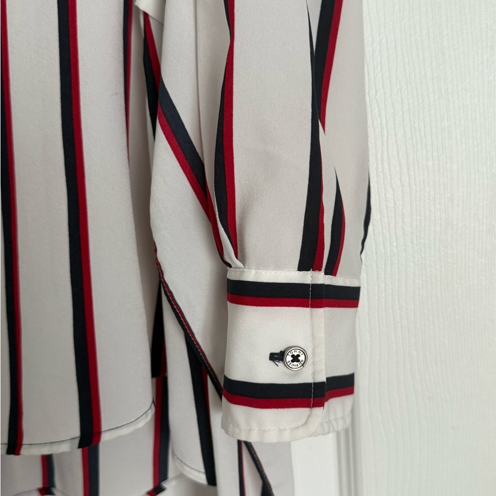 Tommy Hilfiger Black, White, and Red Striped Shirt - Picture 4 of 6